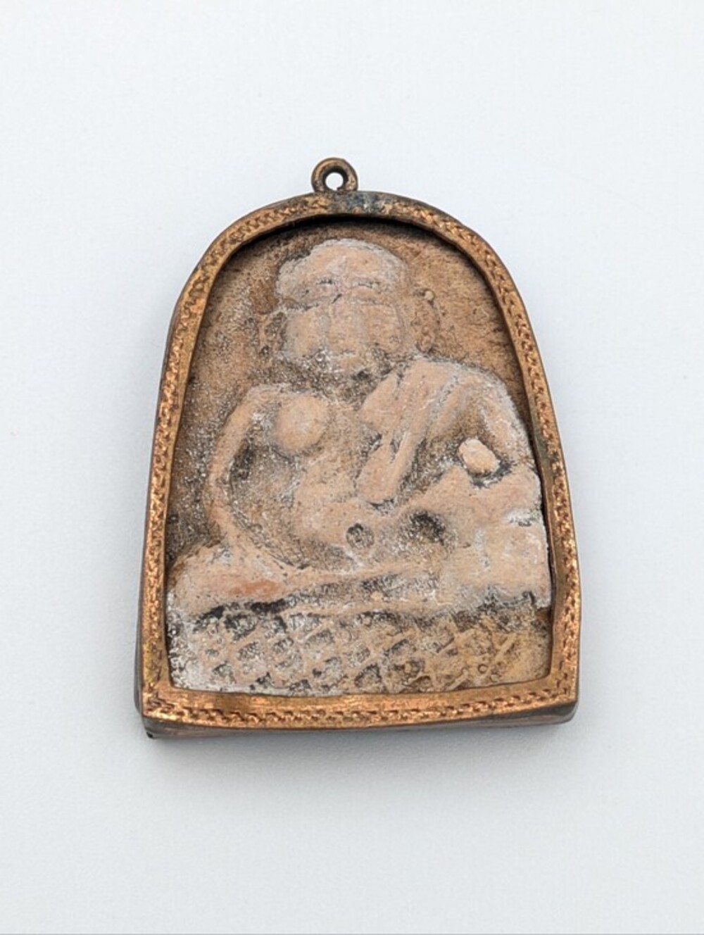 Large Thai Buddha Amulet in copper setting pendant